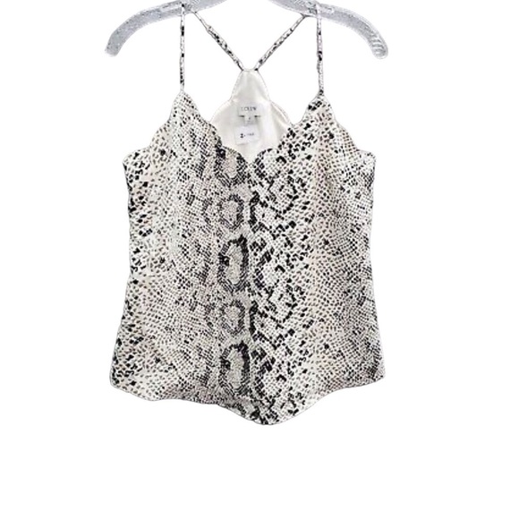 J. Crew Snake Skin Scallop Spaghetti Strap Cami Top - Picture 3 of 11